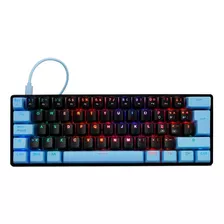 Teclado Gamer Mecánico Game Factor Kbg560 Switch Gateron Rgb Color Del Teclado Negro/switch Blue Idioma Español Latinoamérica