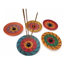 Incensário Cerâmica Peruana Artesanal 13cm Cores Sortidas 