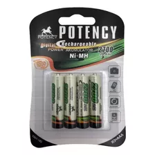 Pilha Recarregavel Aaa Palito 2700mah Cartela C/ 4un