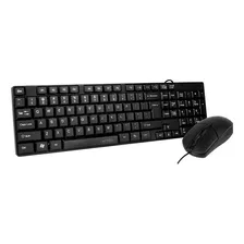 Kit Teclado Y Mouse Acteck Mk215 Alambrico Usb Ac-933407 Color Del Teclado Negro