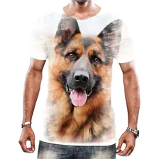 Camiseta Camisa Cachorros De Raça Pastor Alemão Capa Preta 2