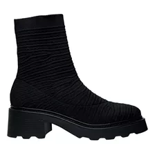 Bota Feminina Carrano Cano Baixo Knit Black - 486015d