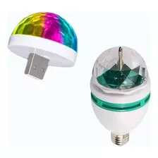 Mini Foco Led Rgb Giratorio Bolichero Usb + Foco Lampara Rgb