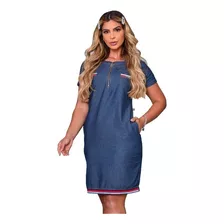 Vestido Jeans Feminino Moda Casual Com Estilo Evangélica.