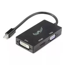 Adaptador 3x1 Mini Displayport P Dvi Vga Hdmi Au 8808 Preto