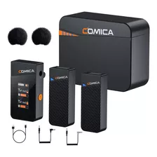 Mini Micrófono Portátil Inalámbrico Comica Vimo C3 De Doble Canal, 2.4 G, Color Negro