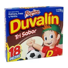 Natilla Ricolino Duvalin Avellana, Fresa, Vainilla 270g 18 u