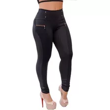 Calça Legging Feminina Poliamida Montaría Con Zipper