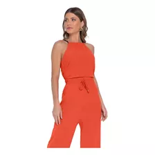 Blusa Feminina De Alça Em Air Flow Rovitex Laranja