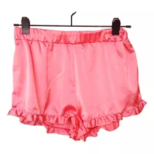 Short Raso Rosa Volados Mujer 