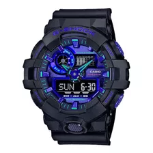 Reloj Casio G-shock Ga-700vb-1adr Hombre Color De La Correa Negro Color Del Bisel Negro Color Del Fondo Morado