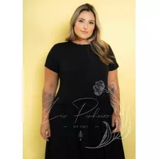 Vestido Longo De Suede Moda Evangélica- Veste Plus Size