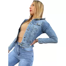 Campera De Jeans Elastizada De Mujer