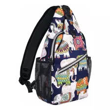 Mosiso Mochila Bandolera Con Diseño De Cuerda Para Viajes,.