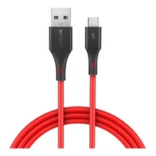 Cabo Usb Tipo-c Blitzwolf Turbo Bw-tc14 3a Qc3.0 0,9m Pvc Cor Vermelho