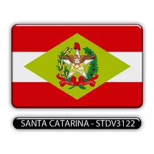 Adesivo Automotivo Bandeira Estado Santa Catarina Resinado