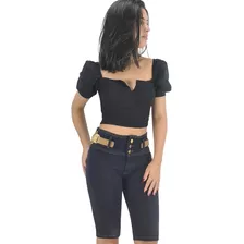 Bermuda Lança Perfume Biker Jeans 36 Cinto Leão St2591