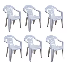 Silla Plastica Apilable Reforzada Sillon Mica Pack 6