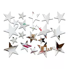 Kit Com 20 Estrelas Espelho Decorativo - Tamanhos Diferentes