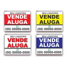 5 Placas Vende-se Aluga Polionda 60x40cm Imobiliária Imóvel