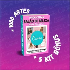 Pack Canva - Salão De Beleza Rosa Clássico +bônus+1000artes