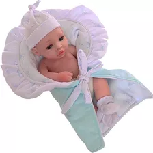 Boneca Bebê Reborn Laura Baby Mini Lino Corpo Todo Vinil