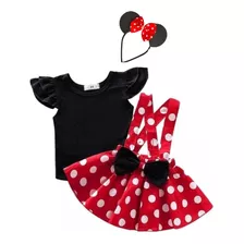 Kit Conjunto De Menina Minnie Infantil 3 Peças