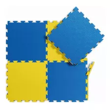 Set 10 Tatami Goma Eva 100x100x2cm Azul Y Amarillo