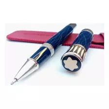 Caneta Mont Blanc Writer Mark Twain Azul Roller Ball