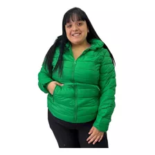 Campera Inflable Mujer Capucha Desmontable, Talle Grande