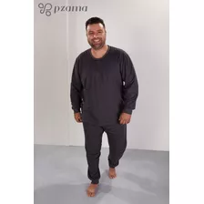 Pijama Masculino Flanelado Plus Size Adulto Inverno Moletom