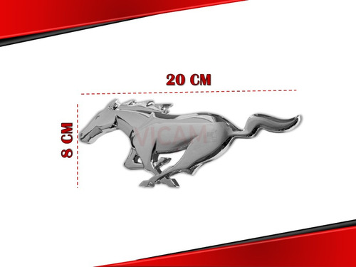 Emblema Delantero Mustang De Metal Con Tornillera Cromado Foto 4