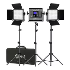 Gvm 800d-rgb Led Studio 3-video Light Kit