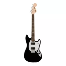 Guitarra Eléctrica Squier By Fender Bullet Mustang Hh De Álamo Black Laca Poliuretánica Con Diapasón De Laurel Indio