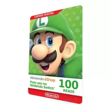 Cartão Nintendo Switch Eshop Br 100 Reais - Envio Na Hora
