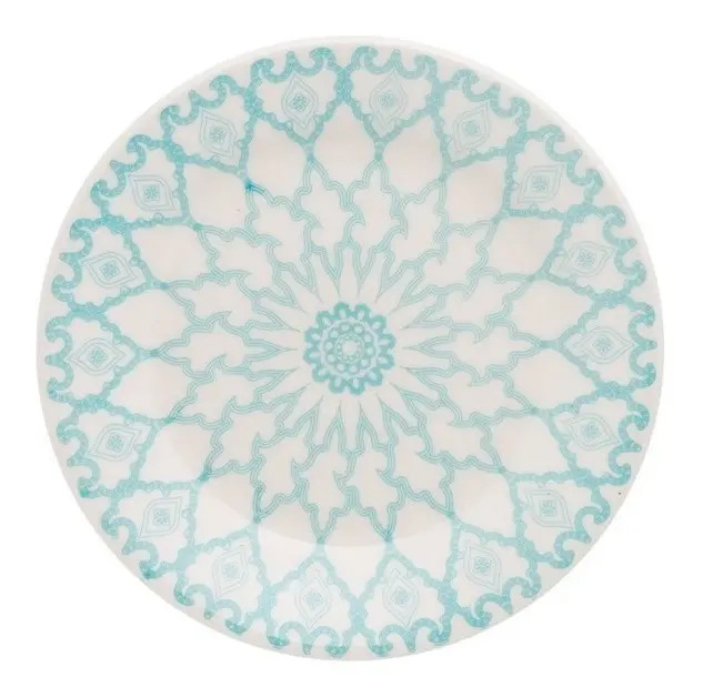 Set X6 Platos Postre Linea Mandala De Biona Celeste Cocina