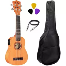 Ukulele Elétrico Shelby Su21me Com Capa, Palhetas E Cabo