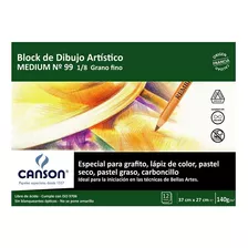 Bloque De Dibujo Canson Medium 99 1/8 Grano Fino