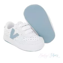 Tênis Starzinho Vision Branco Com Azul Bebê - Linha Baby