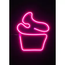 Luminária Parede Cupcake Led Neon Decoraçãobivolt