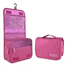 Necessaire Masculina Feminina Grande Viagem Cabide Divisória Cor Rosa