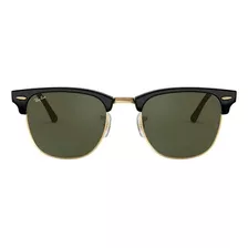 Óculos De Sol Rb3016 Clubmaster Preto E Verde Ray-ban Cor Da Armação Preto Sobre Ouro Desenho Quadrado