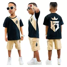 Novo Moda Masculino Kvani Joy Blusa E Bermuda Infantil