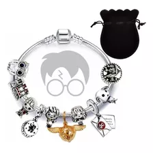 Pulsera Charms Harry Potter Enchapado De Plata + Bolsa Regal