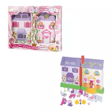 Casinha De Boneca Infantil Braskit Casa Da Princesa Com Som Cor Rosa