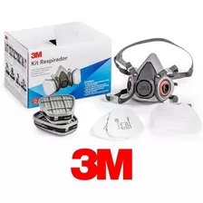 Kit Máscara 3m Semi-facial 6200 Completa Cartucho 6001 #hb00