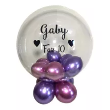 Balão Com Nome Personalizado Bubble Transparente + Bexiga