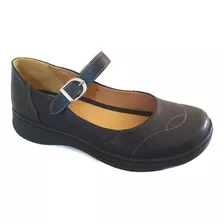 Sapato Boneca Baixo Conforto Em Couro 7074f