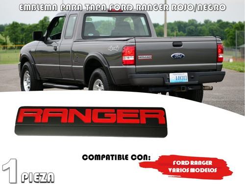 Emblema Para Tapa De Caja Ford Ranger Rojo/negro  Foto 2