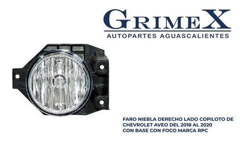 Faro Niebla Chevrolet Aveo 2018-18-2019-2020-20 C/foco Der Foto 2